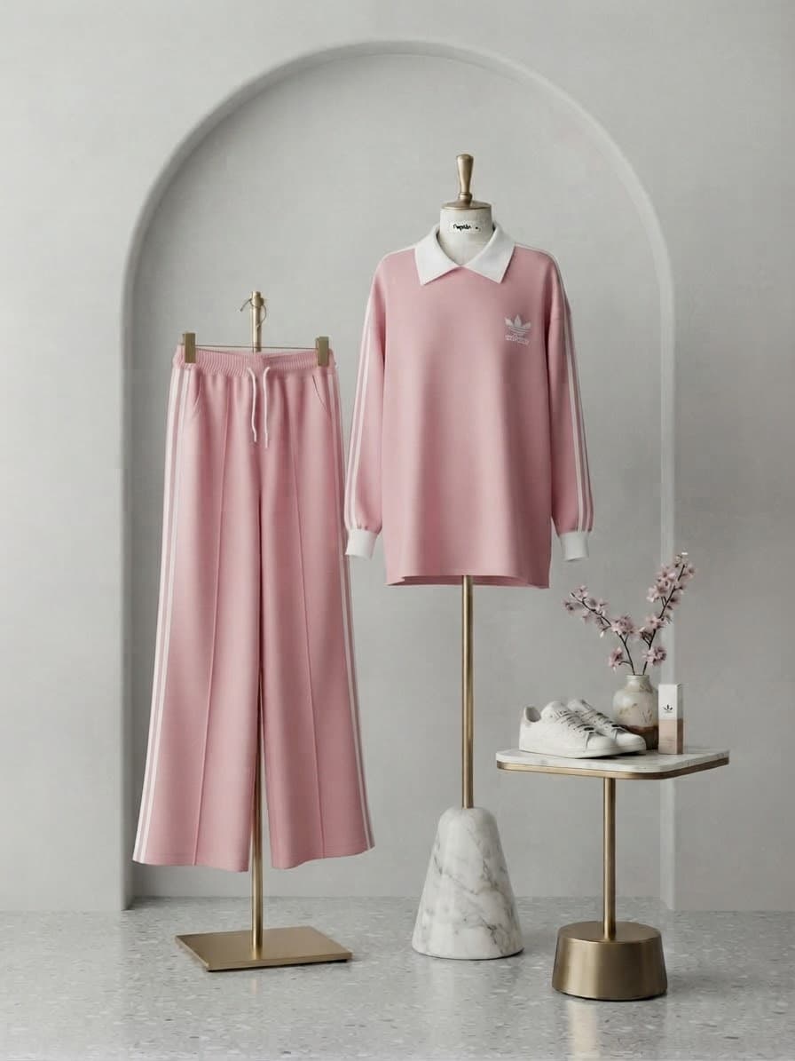 sport set adidas in blush pink