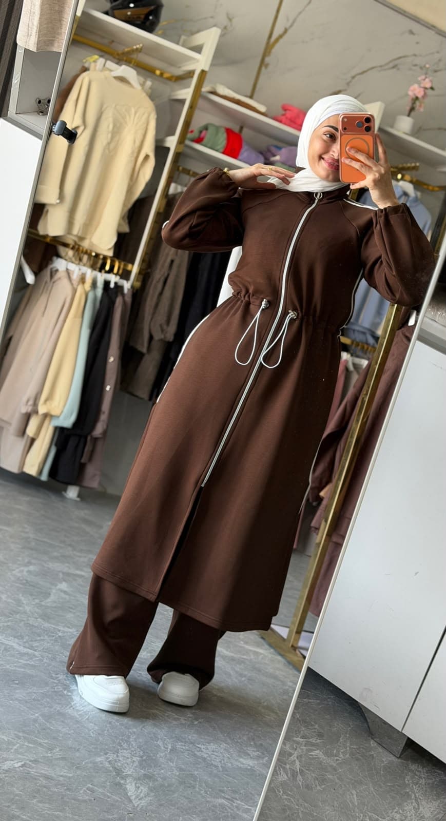 wide leg set two pieces in BROWN