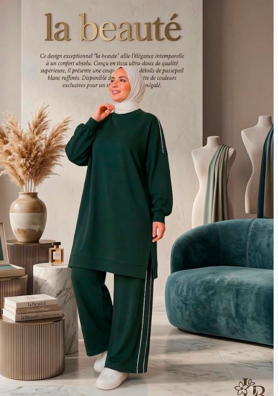 Essentials Tunic & Trouser Set in Emerald
