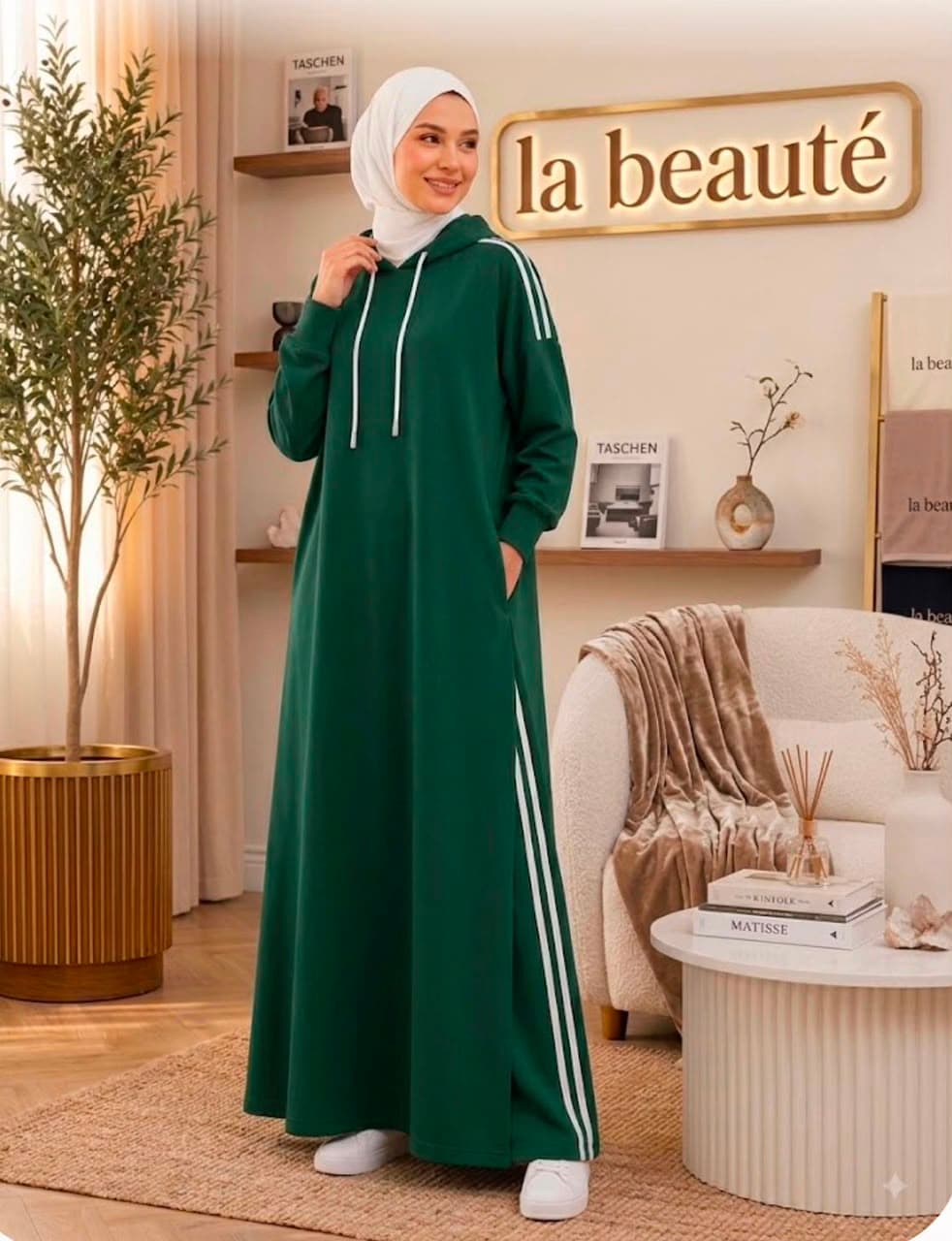 Hooded Sport Abaya in Emerald